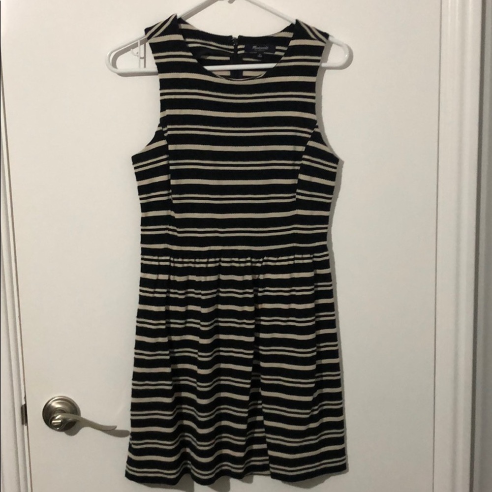 Madewell black and white striped dress